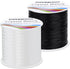 Bracelet String, Paxcoo 2 Rolls Elastic Stretchy Bead String Cord for Clay Beads Kandi Pony Beads Bracelets Jewelry Making (0.8 MM, Crystal & Blac...