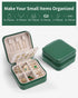 Vlando Travel Jewelry Case, Small Travel Jewelry Organizer Box for Girls Women - Dark Green...