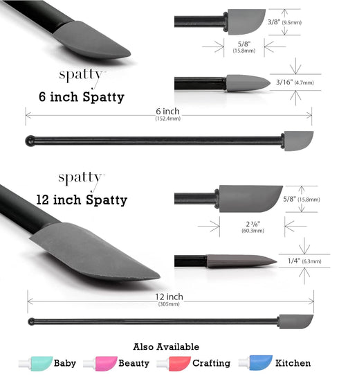 Spatty Daddy Handyman Spatula Set (6 and 12 Inch Black) Shark Tank USA Made Scrapes Last Drop, Spreads Glue, Paint, Putty, Mixes, Gifts for Men Wh...