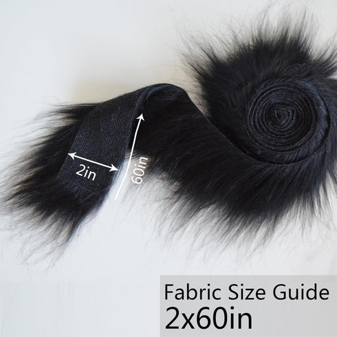 White and Black Faux Fur Ribbon - Ideal for Crafts and DIY Projects - Faux Fur Fabric by The Yard - Suitable for Gnomes Beard Hair Cosplay Costume...