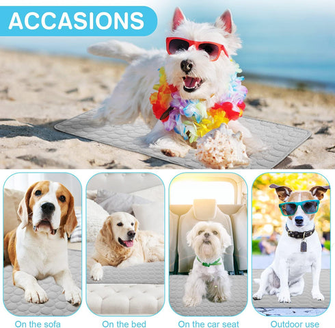 Pet Cooling Bed Mats Dog Cooling Mat Washable Comfort Breathable for Dogs and Cats Indoor Outdoor, Keep Cool Ice Silk Sleeping Mat for Summer Hot ...