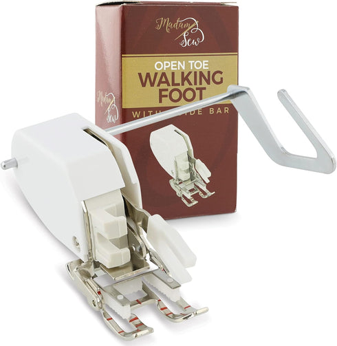 Madam Sew Open Toe Walking Foot for Quilting and Sewing Through Multiple Layers & Match Prints | Walking Foot Sewing Machine for Low-Shank Sewing ...