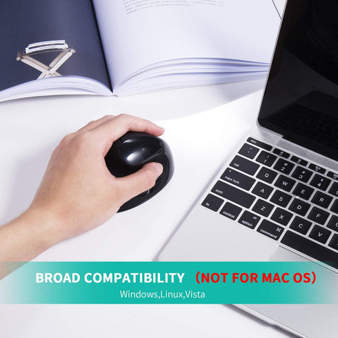 AURTEC Left-Handed Mouse, Rechargeable 2.4G Wireless Ergonomic Vertical Mice with USB Receiver, 6 Buttons and 3 Adjustable DPI 800/1200/1600 for L...