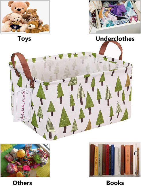 QUEENLALA Rectangular Laundry Hamper/Foldable Nursery Laundry Basket for Organizing/Storage Bin Baskets/Children Toy Office Bedroom/Toy Bin Closet...
