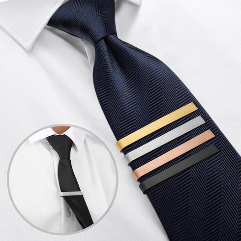 2.2 Inch Tie Clips for Men’s Regular tie in Gift Box, Tie bar & Pins Set for Necktie in Black Red White Blue Color, Suitable for Wedding Anniversa...