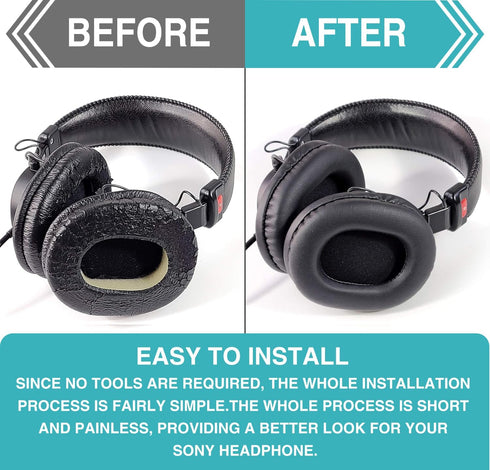 Sony MDR-7506 Replacement Ear Pads, Headphones Replacement Pads Also Fits MDR-V6 MDR-CD900ST, Earpads Cushions with Soft Leather, Memory Foam...