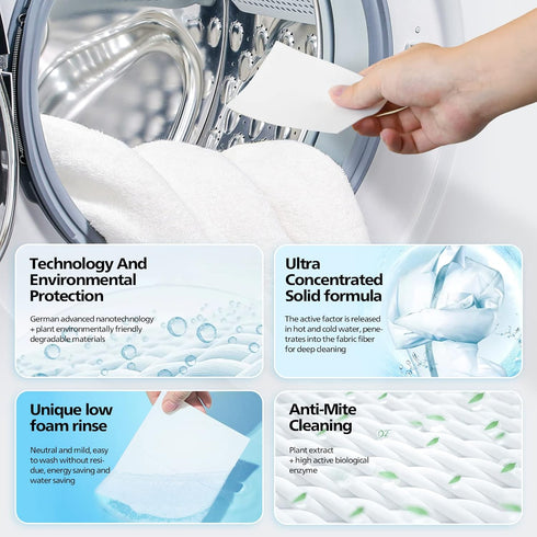 Laundry Detergent Sheets,Fresh Scent Travel Laundry Sheets Washing Sheets for Home Dorm Travel 30 Sheets / 60 Loads...