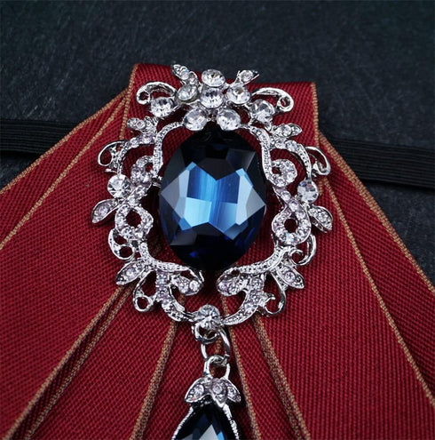 Topz bowtie brooch for men bow tie self tie ribbon brooch uniform necktie pre tie fashion rhinestone jewelry for suits...