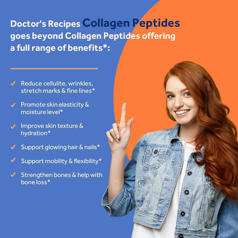 Doctor's Recipes Multi Collagen Peptides with Golden Turmeric, Vitamin C, Biotin, Hyaluronic Acid & Black Pepper, Collagen Supplements for Skin, H...