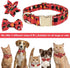 Christmas Dog Collar Bow Flower Tie Santa Stocking Pattern Dog Collar, Comfortable Adjustable Puppy Collars with Secure Metal Buckle for Small Med...