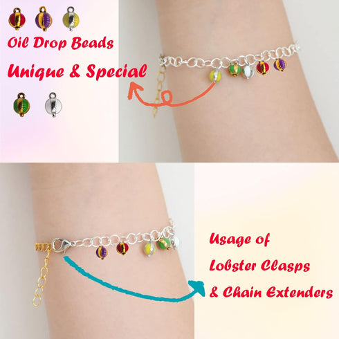 LET'S BEADING Flat Round Clay Beads Kit with Pearl Beads Letter Beads Enamel Charms Fruit Beads Tassels Copper Wires Jewelry Findings for Bracelet...