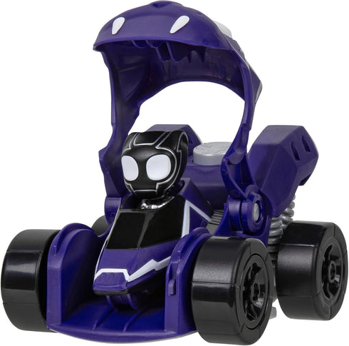 Marvel Spidey and His Amazing Friends Jump Attack Vehicle (Black Panther) - Jump Attack 2-in-1 Vehicle with Black Panther - Toys Featuring Your Fr...