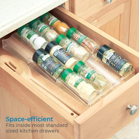 iDesign Linus Spice Rack, Drawer Organizer for Kitchen Storage - Clear...