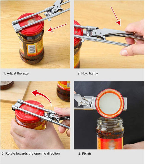 Master Jar & Bottle Opener, Adjustable Multifunctional Stainless Steel Can Opener Jar Lid Gripper, Manual, Kitchen Accessories...