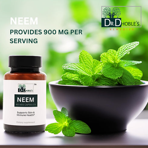 Neem Organic Herbal Supplement - Supports Healthy Clear Skin, Immune & Liver Health, Detox, Healthy Inflammatory Response, Vegan, Gluten-Free, 60 ...
