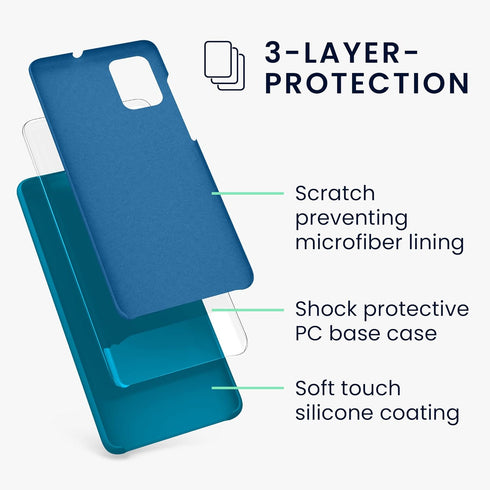 kwmobile Case Compatible with Samsung Galaxy A71 Case - TPU Silicone Phone Cover with Soft Finish - Blue Reef...