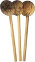 10"" Handmade Coconut Shell Spoon Set - 3-Pack, Strong Teak Wood Handle, Sustainable Srilankan Kitchen Utensils, Eco-Friendly Cooking Tools for He...