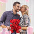 Plush Stuffed Animal Bear with Rose Funny Cute Stuffed Animal Plush Christmas Valentine's Day Gifts for Kids Toddler Girlfriend Mother's Day,11.8 ...