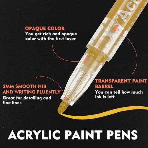 Acrylic Paint Pens Paint Markers - 36 Pack Acrylic Paint Markers For Rock Painting Wood Canvas Glass Ceramic Plastic Stones,Marker Pens For DIY Cr...