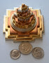 Sri Meru Yantra, Shree Chakra, Maha Meru in Astadhatu Size 3" Inch - Spiritual Powers, Vaastu Dosh, Prosperity - 3D...