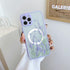Ownest Compatible for iPhone 15 Case, Magnetic Fitting for MagSafe for Clear Frosted PC Back 3D Flowers Floral Girls Woman and Soft Silicone Slim ...