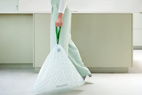 Brabantia PerfectFit Trash Bags (Size B/1.3 Gal) Thick Plastic Trash Can Liners with Drawstring Handles (40 Bags)...
