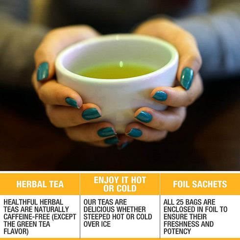 Tipson Organic Moringa Caffeine Free Herbal Tea - Lemon Flavor - 25 Premium Double Chambered Bags - Superfood - Keto/Paleo...