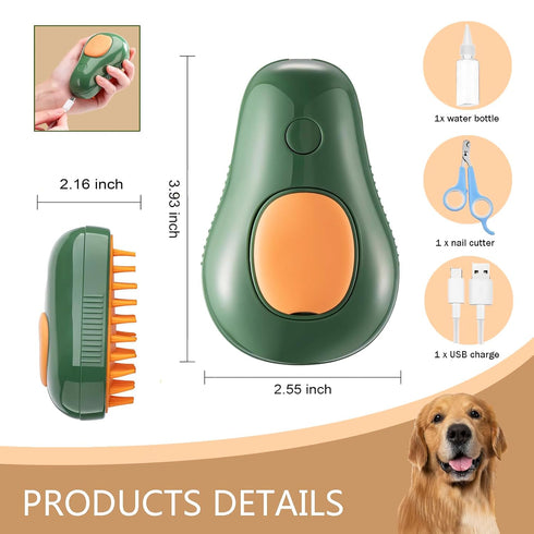 Cat Steam Brush, 3 in 1 Cat Brush for Shedding,Spray Cat Brush For Pets Grooming, Portable Pets Hair Removal Tool For Cats and Dogs, Pets Steamy B...