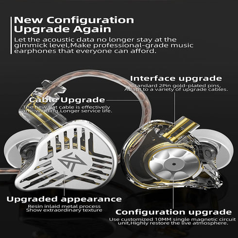 KZ EDS High resolution noise-canceling headphones Professional configuration earphone in-ear monitoring earbuds Portable earpieces Sports and exer...