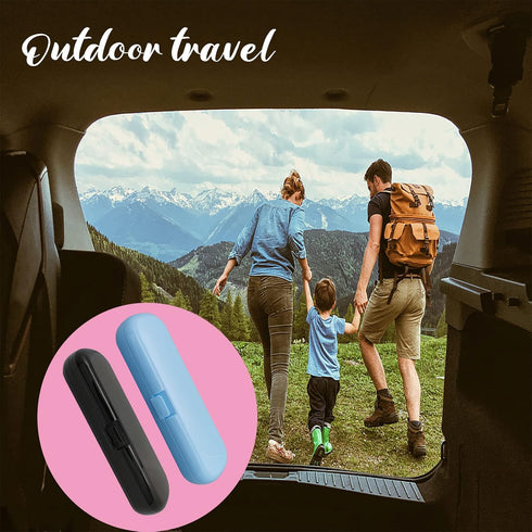 2 Pcs Electric Toothbrush Travel Case, Portable Travel Toothbrush Holder for Electric Toothbrush Set (Blue and Black)...