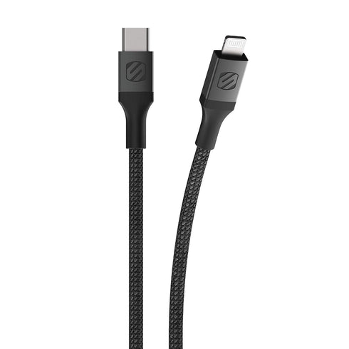 Scosche Ci4B4SG-SP MFi Certified Strikeline Sync Braided Charging Cable for Lightning and USB-C Devices, 4 Feet, Space Gray...