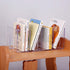 YAGELI Clear Acrylic Desk File Sorter Purse/Handbag Organizer Clutch Divider Mesh Folder Office Supplies Stand Bookshelf (3 Sections) (2Pack-4Sect...