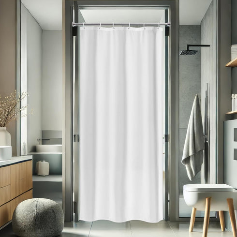 AooHome Fabric Shower Curtain, 36 Width x 72 Height Inch Stall Size Bathroom Curtain for Hotel, Waterproof, White...