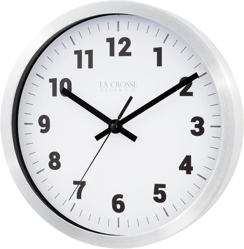 La Crosse Clock 404-2626 10-in. Nash Analog Quartz Wall Clock...