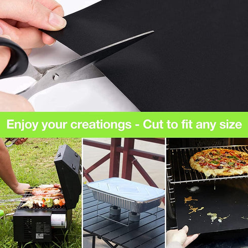 Grill Mats for Outdoor Grill Set of 7 Black Grilling Mats Grill Tools BBQ Accessories Non-Stick Heavy Duty Teflon Grill Sheets for Charcoal Grill ...