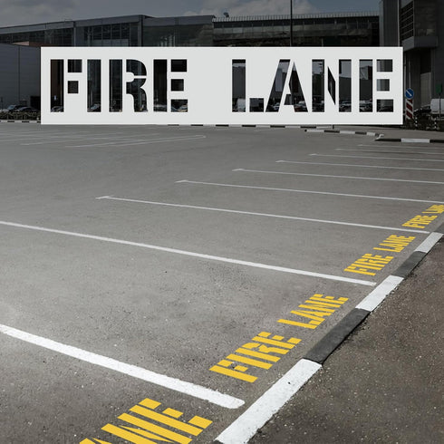 2pcs Fire Lane Stencils, 4 Inch Letter Stencils Flexible Plastic Parking Lot Paint Templates Parking Lot Stencils Fire Lane Template Traffic Curb ...