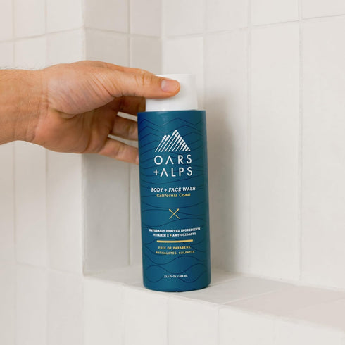 Oars + Alps Men's Moisturizing Body and Face Wash, Skin Care Infused with Vitamin E and Antioxidants, Sulfate Free, California Coast, 1 Pack...