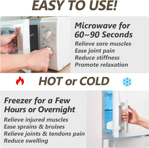 Heating pad Microwavable with Washable Cover 6 * 12" Microwave Moist Heat Pad for Neck Shoulder, Cramps, Back Pain Relief, Warm Compress Rice Bean...