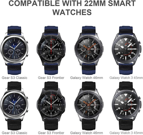 Maxjoy for Galaxy Watch 46mm Bands, Galaxy Watch 3 45mm Band, Gear S3 Frontier Bands, Men Nylon 22mm Quick Release Replacement Strap Compatible wi...