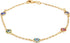 Barzel 18K Gold Plated Multi Color Evil Eye Anklet For Women, 10 Inches - Made in Brazil...