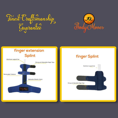 BodyMoves Finger splint and Finger extension splint trigger finger mallet finger broken finger post operative care Finger knuckle immobilization i...