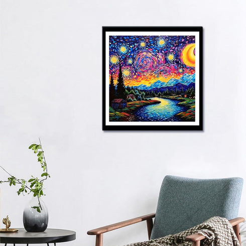 Starry Night Diamond Painting Kits for Adults - Starry Sky Diamond Art Kits for Adults Beginner, Landscape Scene DIY Full Drill Paintings with Dia...