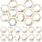 60 Pcs Simply Boho Hexagons Cutouts Hexagon Cutout Simply Boho Classroom Decor Assorted Greenery and Wood Grain 6 Sided Bulletin Board Decorations...
