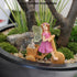Miniature Fairy Garden Accessories, Small Fairy (Angel) and Rabbit Figurines on The Bicycle for Flower Pot, Home Decor, Birthday Cake Topper, Car ...