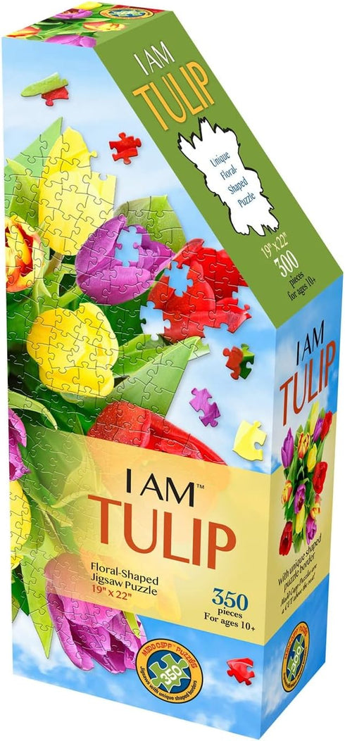 Madd Capp: I Am Tulip - 350 Piece Jigsaw Puzzle - 8005 – Ages 10+, Unique Floral-Shaped Border, Challenging Random Cut, Includes Educational Madd ...