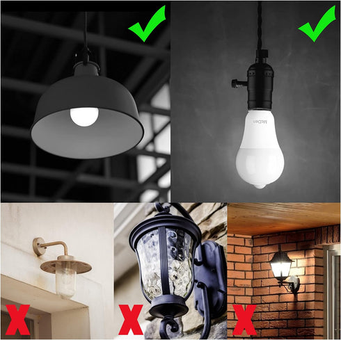 Motion Sensor Light Bulb,Motion Activated Light Bulb,Motion Bulb Indoor,Motion Detector Light,E26 Base Dusk to Dawn Security Night Light Bulb 13.5...
