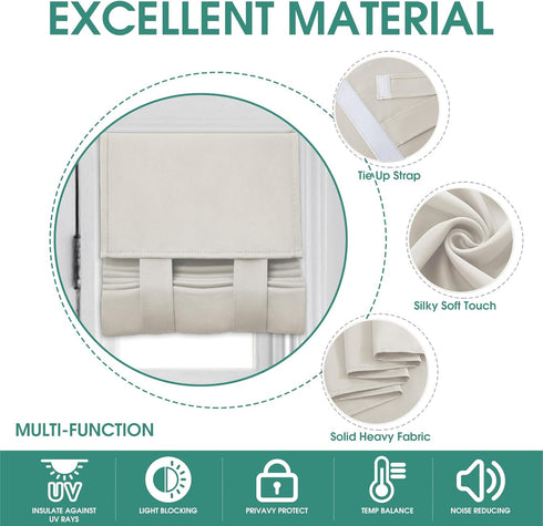 HOMEIDEAS Sidelight Curtains for Front Door, Side Door Window Curtains, Front Door Curtains for Small Window, Privacy Door Shades Thermal Insulate...