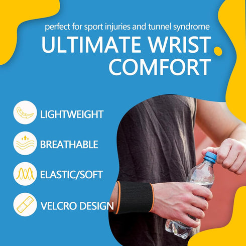 Carpal Tunnel Wrist Brace,Adjustable Wrist Support Compression Strap for Wrist Pain Relief,Elastic Hand Brace Wraps for Fitness,Weightlifting,Tend...