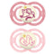 MAM Perfect Night Baby Pacifier, Patented Nipple, Glows in The Dark, 2 Pack, 6-16 Months, Girl...