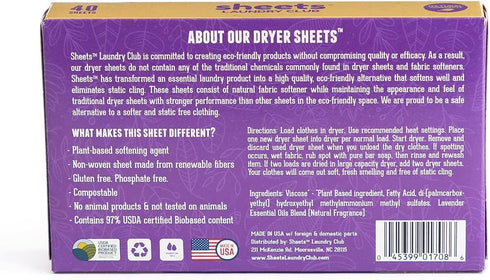 Sheets Laundry Club Laundry Detergent Sheets (Fresh Linen & Lavender)...